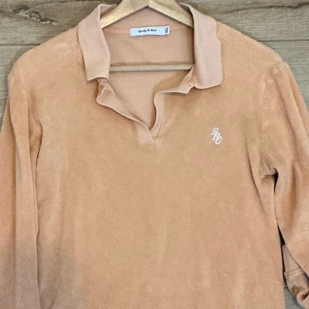 Sporty & Rich Tan V-Neck Sweater - Picture 6 of 6